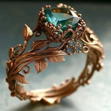 Retro rose flower ring