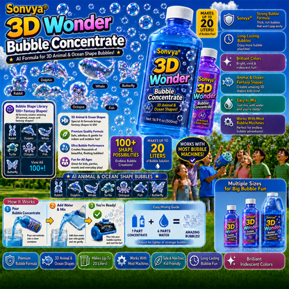 Perfect Gift for Kids | Super 3D Wonder Bubble Concentrate —— Animal & Ocean Fantasy Theme
