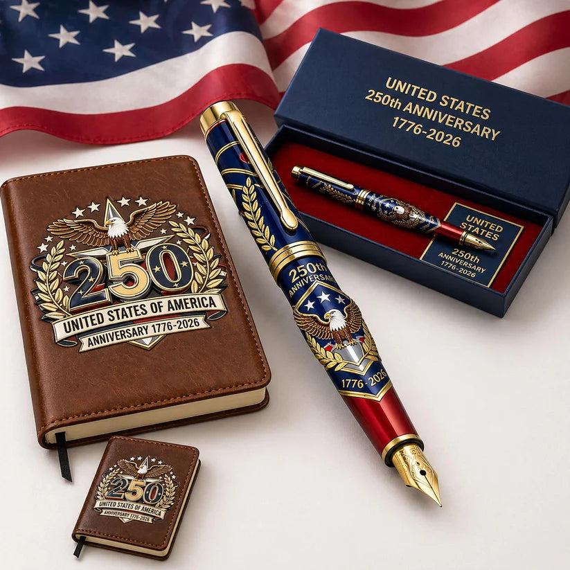 Father's Day gift 一 USA 250th Anniversary Notebook & Pen Set, 1776-2026 Patriotic Gift