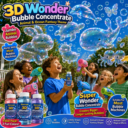 Perfect Gift for Kids | Super 3D Wonder Bubble Concentrate —— Animal & Ocean Fantasy Theme