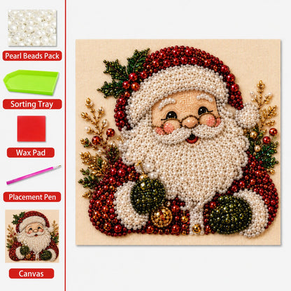 🎄 LAST DAY 49% OFF – Premium 3D Pearl Christmas Diamond Painting Art Kit | Luxury Flocked Canvas with Scratch-Resistant Non-Fading Pearl Beads DIY Holiday Decor 🎅⛄️❄️